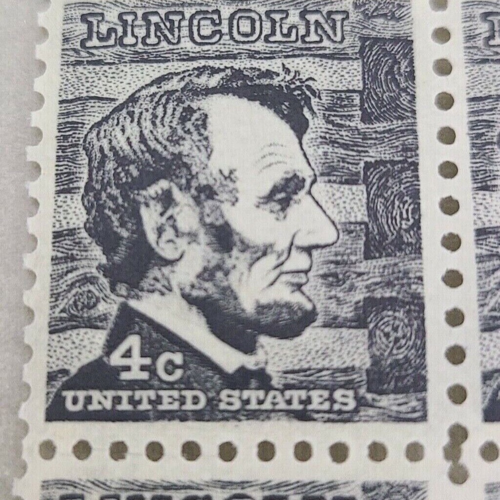 RARE - SET OF 4 US Abraham Lincoln Black 4 Cent unused - Picture 2 of 4